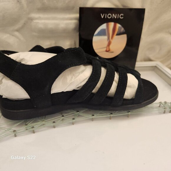 NEW Vionic Women's Palm Ritta Anklestrap Gladiator Orthotic Sandals Size 6 BLACK - Picture 3 of 10